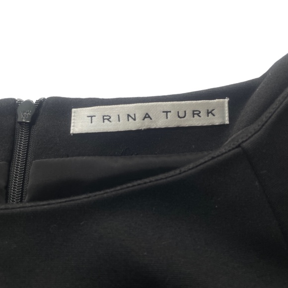 Trina Turk 10 (see measurements) Black Gold Buttons Lined Dress - Picture 4 of 9